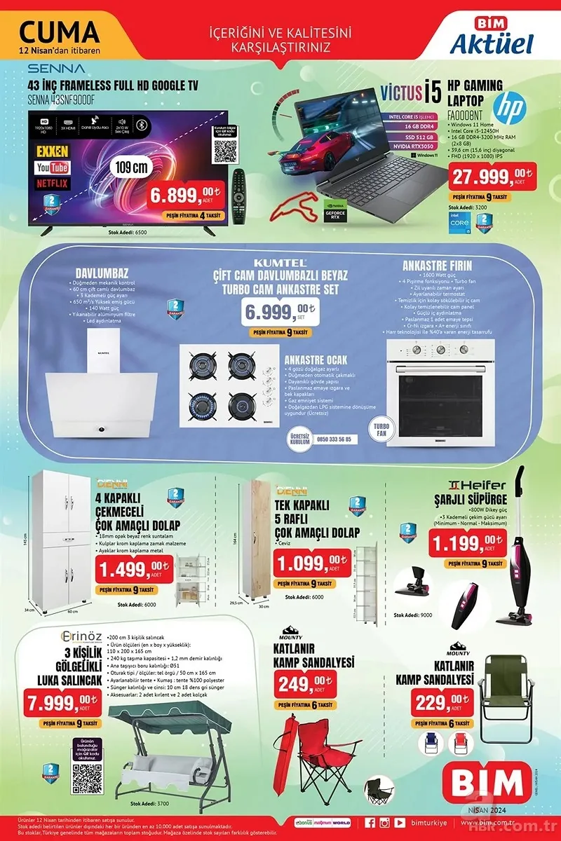 BİM 18 Nisan aktüel ürünler kataloğu yayınladı! BİM’e HP laptop, gölgelikli salıncak, buzluk termos uyguna satışa sunulacak 2