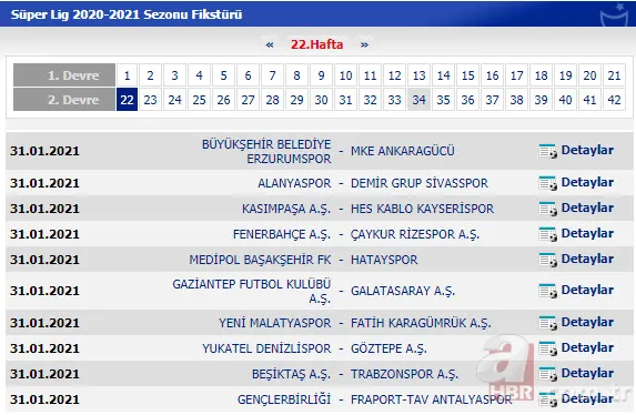 Süper Lig'de 2020/2021 sezonunun 42 haftalık fikstürü belli oldu! İşte Süper Lig'in 42 haftalık fikstürü 23