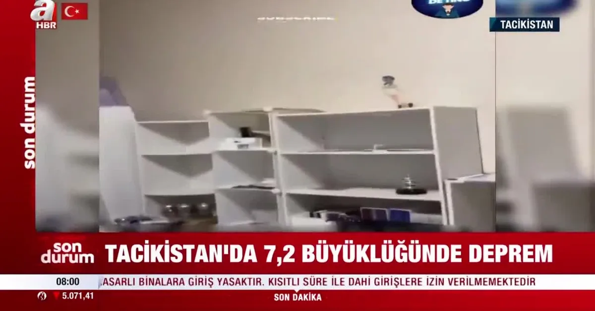 Tacikistan'da 7,2 büyüklüğünde deprem!