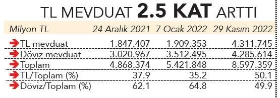 Mevduatta TL’nin payı yüzde 50’yi geçti! İki buçuk yıl sonra ilk