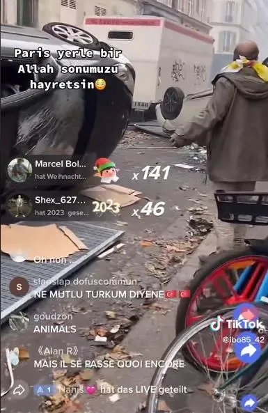 PKK’lıların Paris’teki gösterileri! Hızlarını alamayıp kendi araçlarını da yaktılar