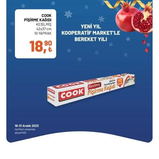 Tarım Kredi Market yılbaşı indirimi bitiyor! Bütün Piliç 60,90 TL, Yumuşatıcı 49,90 TL, Sıvı El Sabunu 18,90 TL, 40'lı Tuvalet Kağıdı 174,90 TL… - 15