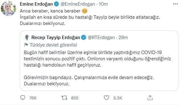 Özel sporculardan koronavirüse yakalanan Başkan Erdoğan ve eşi Emine Erdoğan’a dua
