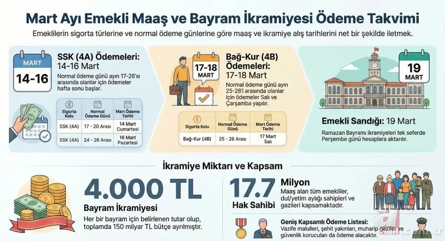 Emekliye ödemeler yattı! Maaş ve 4.000 TL ikramiye takvimi: SSK, Bağ-Kur, 4C 6