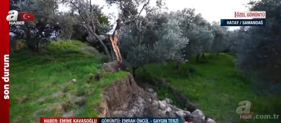 Samandağ'da deprem sonrası dev yarıklar oluştu! İşte A Haber’in özel görüntüleri 10