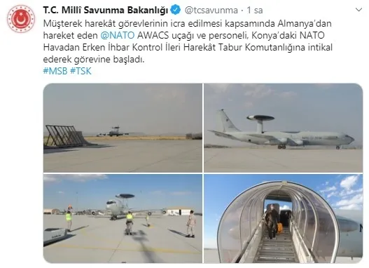MSB: NATO AWACS uçağı ve personeli Konya'daki görevine başladı - 1
