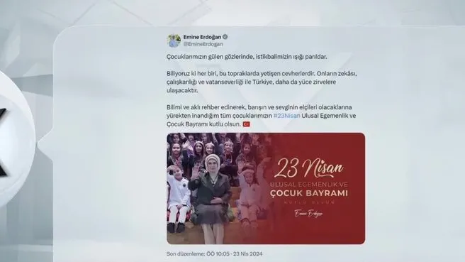 Emine Erdoğan’dan 23 Nisan paylaşımı!