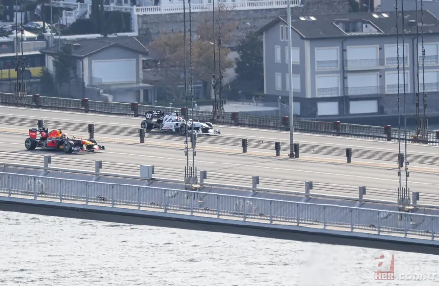 15 Temmuz Şehitler Köprüsü'nde Formula 1 tanıtım çekimleri havadan görüntülendi 10