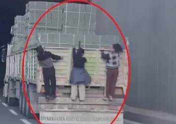 3 kız çocuğunun tehlikeli oyunu kamerada