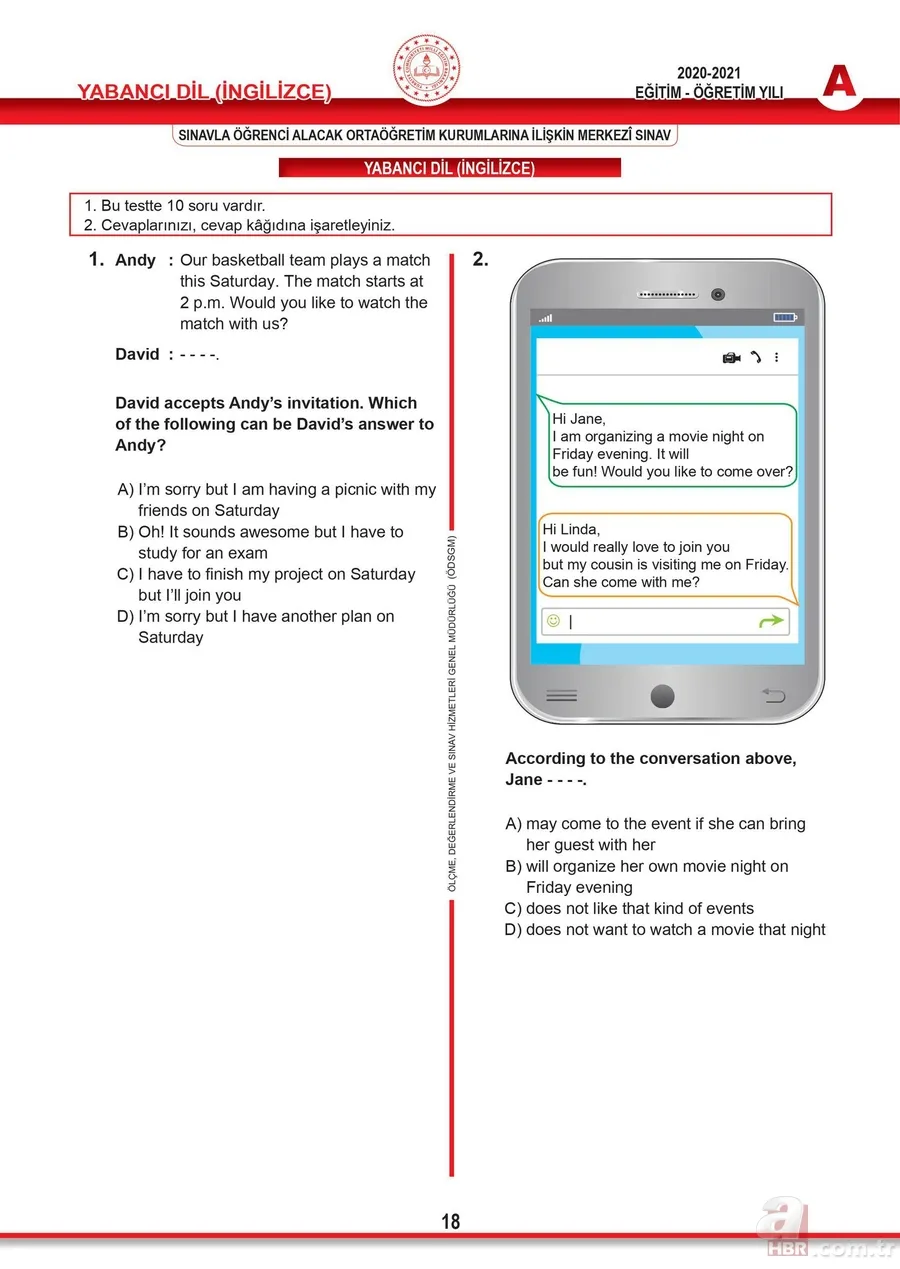 meb.gov.tr: LGS 2021 soruları ve cevapları burada! Sözel ve sayısal LGS soru kitapçığı ve cevap anahtarı tam liste 21