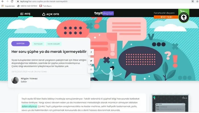 Bu nasıl doğrulama sitesi? Teyit, Fazilet durağı yalanında fikir ayrılığı yaşadığını açıkladı