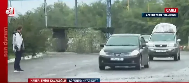 A Haber ekibi Hankendi’de! Ermeni siviller Hankendi yolu üzerinden tahliye ediliyor