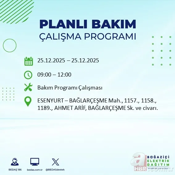 İstanbul’da yaşayanlar dikkat! 21 ilçede elektrik kesintisi: BEDAŞ-AYEDAŞ güncel liste 11