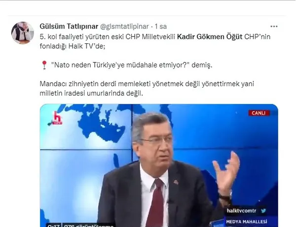 CHP’li Kadir Gökmen Öğüt’ten darbe çağrısı! Türkiye’ye müdahale edemediği için NATO’yu eleştirdi