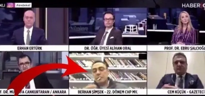 CHP'li eski vekil Berhan Şimşek, canlı yayında sigara yaktı
