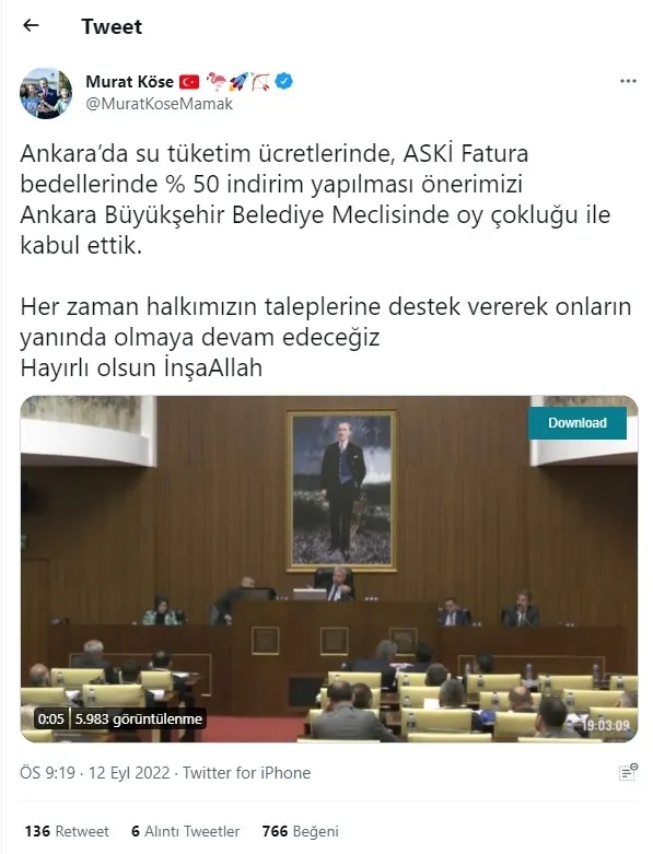 AK Parti’den Ankara’ya büyük müjde! Suya yüzde 50 indirim geldi