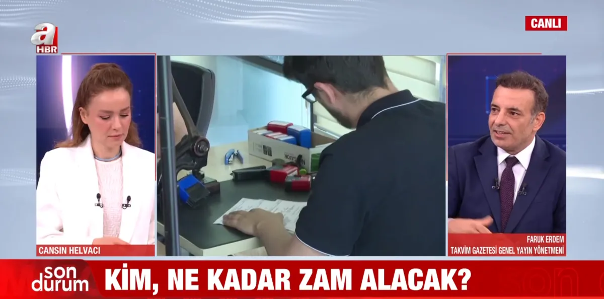 3-temmuz-oncesi-zam-tablosu-emekli-ve-memur-ne-kadar-alacak-1782462843937.png Takvim Gazetesi Genel Yayın Yönetmeni Faruk Erdem, A Haber canlı yayınında enflasyon verisi öncesi zam beklentilerine ilişkin değerlendirmelerde bulundu. (Foto: A Haber)