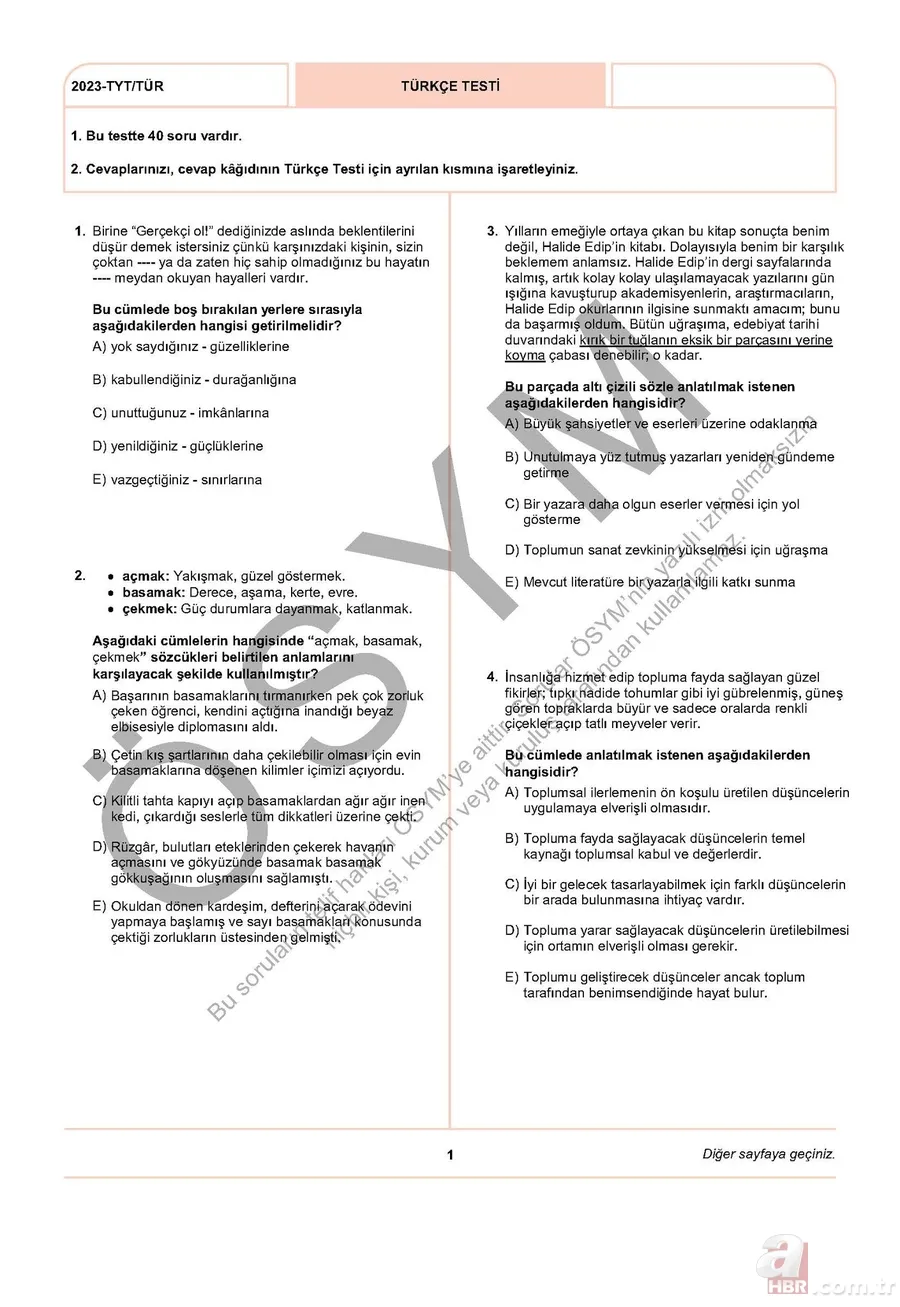 ÖSYM YKS 2023 A - B - C kitapçığı soruları ve cevapları osym.gov.tr! YKS SÖZEL- SAYISAL SORU KİTAPÇIĞI VE CEVAP ANAHTARI GÖRÜNTÜLEME PDF İNDİR! AYT, TYT, YDT... 17
