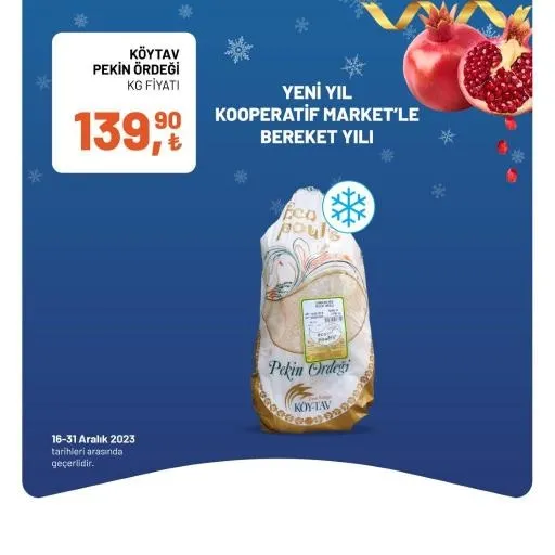 Tarım Kredi Market yılbaşı indirimi bitiyor! Bütün Piliç 60,90 TL, Yumuşatıcı 49,90 TL, Sıvı El Sabunu 18,90 TL, 40'lı Tuvalet Kağıdı 174,90 TL… - 2