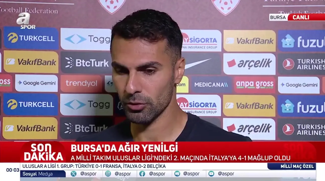 Zeki'den İtalya maçı sonrası öz eleştiri