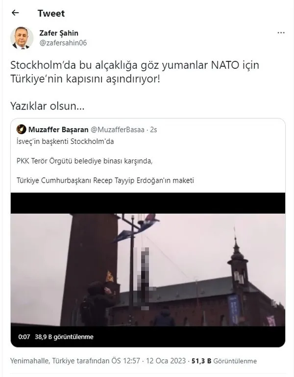 İsveç'in göbeğinde büyük skandal: Başkan Erdoğan'ın maketini astılar! İsveç Büyükelçisi Türk Dışişleri'ne çağrıldı