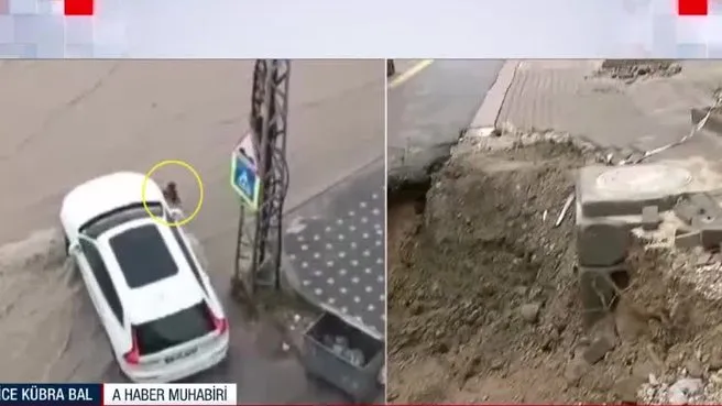 Ankara’da yol çöktü