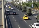 E-5te görenleri şaşırtan askeri konvoy