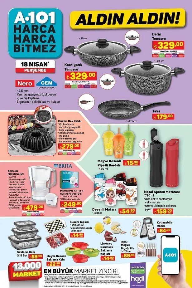 24 Nisan A101 aktüel ürünler kataloğu! A101’de 3 Musluklu Su Sebili, TV Box, Şarjlı Su Pompası, Apec 150 CC Motor uyguna satışta