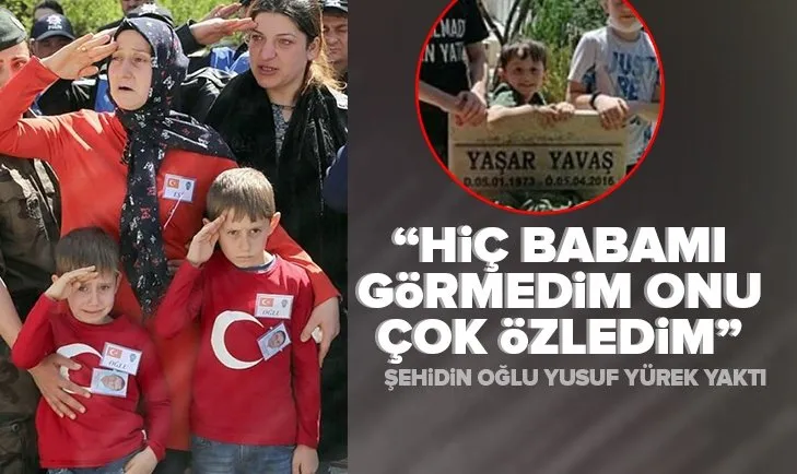 Şehit oğlunun baba özlemi yürek yaktı: Hiç babamı görmedim onu çok özledim