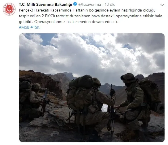 Bakanlık açıkladı! Eylem hazırlığındaki 2 terörist etkisiz hale getirildi - 1
