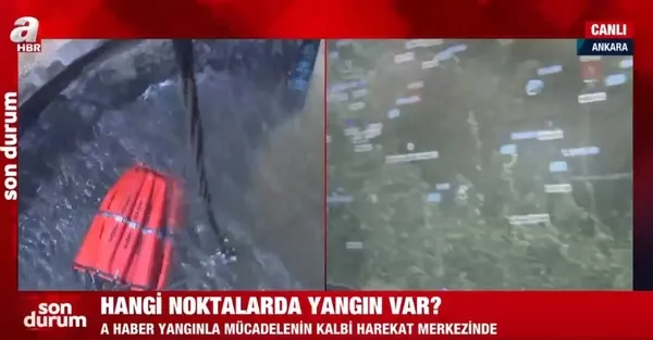 Alevlerle yoğun mücadele! A Haber Yangın Harekat Merkezi’nde