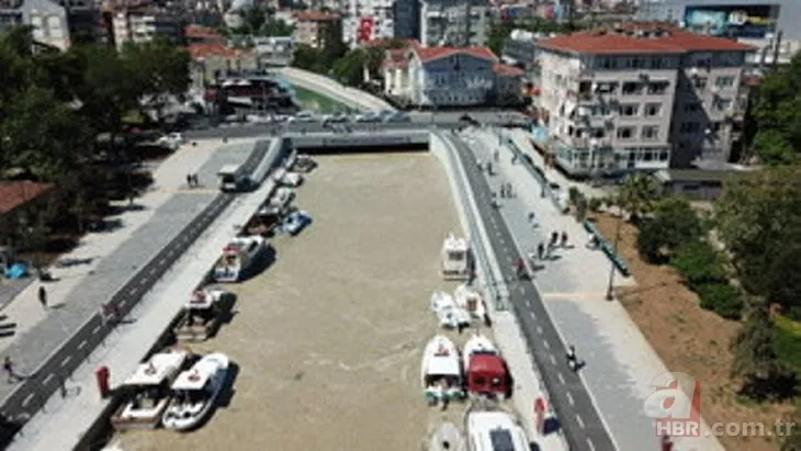 İstanbul’da ürküten manzara! Kurbağalıdere beton dökülmüş gibi: Dereyi kaplayan salya havadan görüntülendi