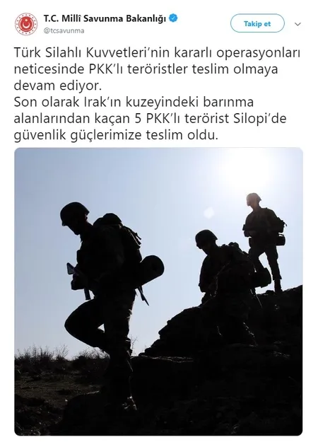 milli-savunma-bakanligindan-flas-aciklama-5-terorist-teslim-oldu-1575479859504.jpg Milli Savunma Bakanlığı'ndan flaş açıklama: 5 terörist teslim oldu - 1