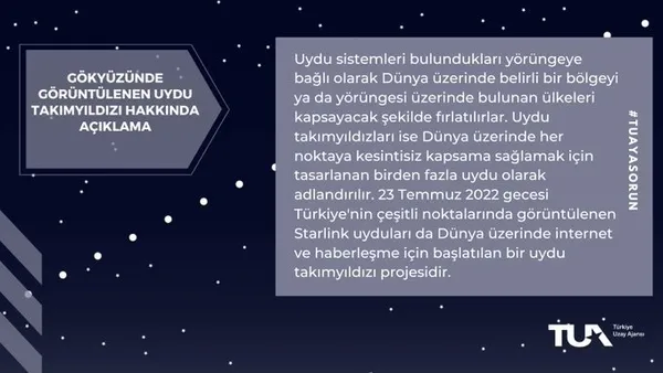 Gökyüzündeki sıralı ışıklar İstanbulluları heyecanlandırdı