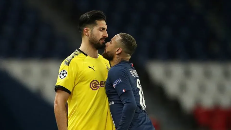 PSG - Dortmund maçında saha karıştı! Emre Can ile Neymar arasında kavga