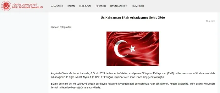 Son dakika: Akçakale Şanlıurfa hudut hattında 3 Mehmetçik şehit oldu