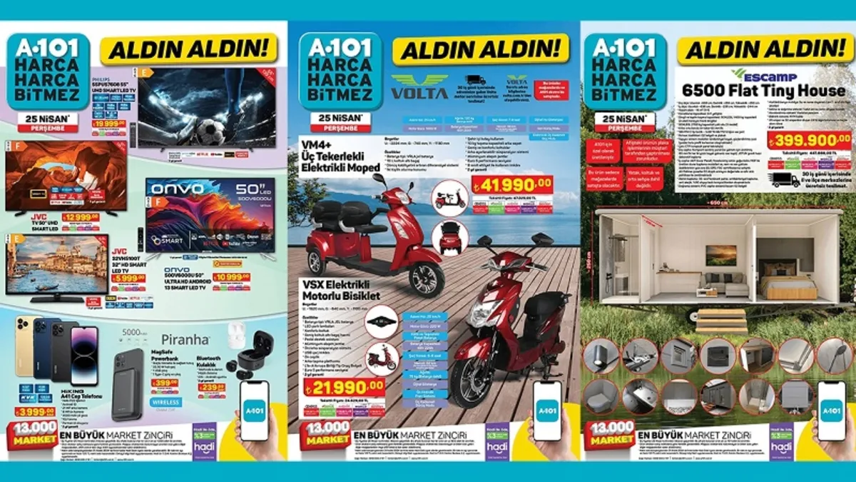 29 Nisan A101 aktüel ürünler kataloğu yayınlandı! A101’de su arıtma cihazı, Kablosuz kulaklık, cam matara, Tiny House uyguna satışa sunuluyor