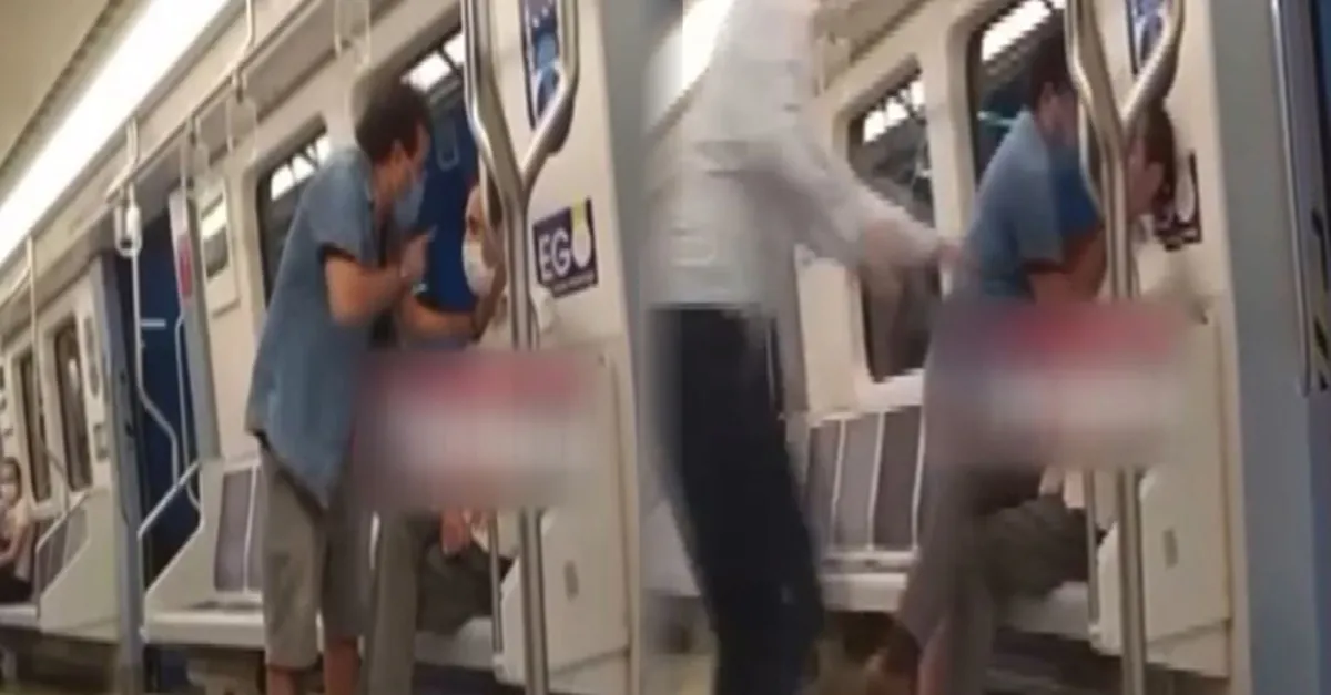 Metroda şarkı kavgası! Aniden boğazına sarıldı