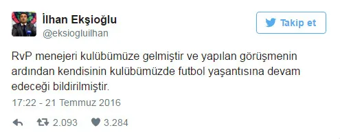 van Persie Fenerbahçe kararını verdi - 1