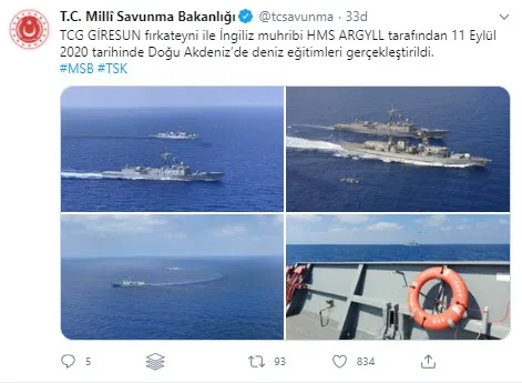 Son dakika: MSB: Doğu Akdeniz'de eğitim gerçekleştirildi - 1