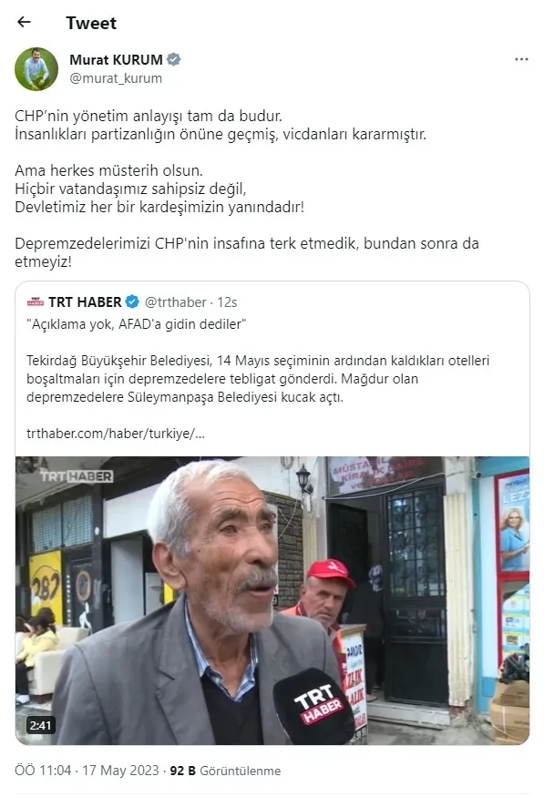 CHP'li belediyeden depremzedelere oy cezası! Bakan Kurum'dan vicdanlara sığmayan olay sert tepki: CHP’nin anlayışı budur - 1