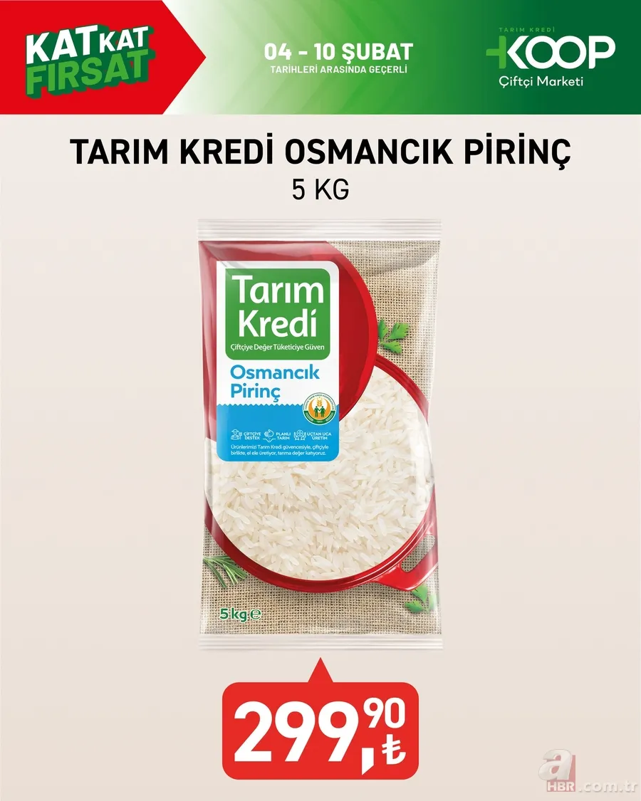 Tarım Kredi’de mutfağınızı dolduracak indirim! Taze baget 94.90, 5 kg Osmancık Pirinç 299,90 TL… 8