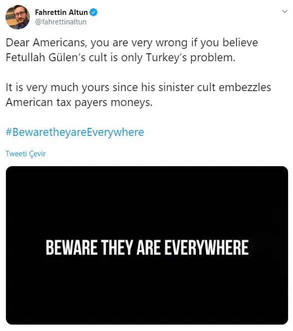 Türkiye’den Amerikan kamuoyuna FETÖ uyarısı yapıldı