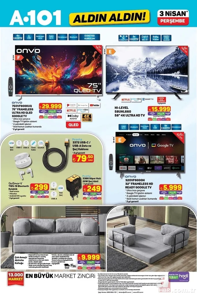 A101 aktüel nisan ayı aktüel kataloğu yayınlandı: Çok amaçlı aktivite koltuğu, overlok makinesi, elektrikli süpürge satışta... 2