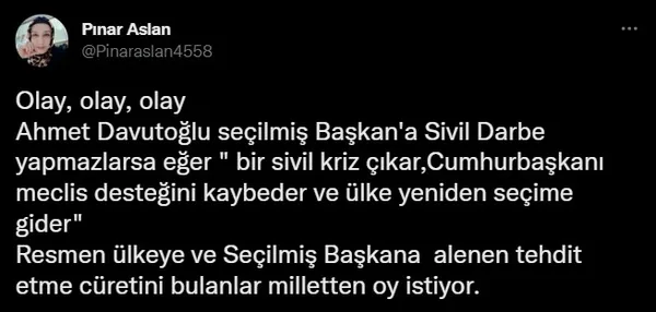 Ahmet Davutoğlu’ndan ’kukla aday’ tehdidi: Söylediklerimizi kabul etmezse kriz çıkar yeniden seçime gidilir! Sözleri 6’lı masa yandaşlarını çıldırttı
