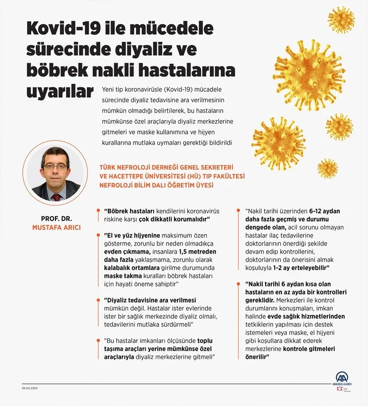 Diyaliz ve böbrek nakli hastalarına corona uyarısı
