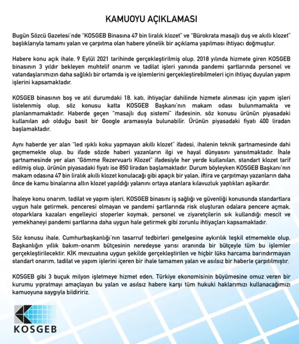 Sözcü ve OdaTV’nin KOSGEB üzerinden başlattığı algı operasyonuna sert tepki!