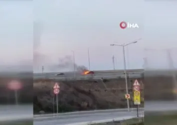 Kuzey Marmara Otoyolu'nda panik anlar! Alev topuna döndü