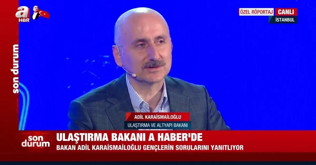 Ulaştırma Bakanı Adil Karaismailoğlu A Haber canlı yayınında müjdeyi verdi: Yerli otomobilden sonra şimdi de...