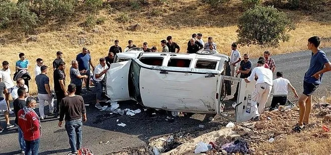 Kontrolden çıktı takla atarak şarampole uçtu: 7 yaralı | Yer: Mardin